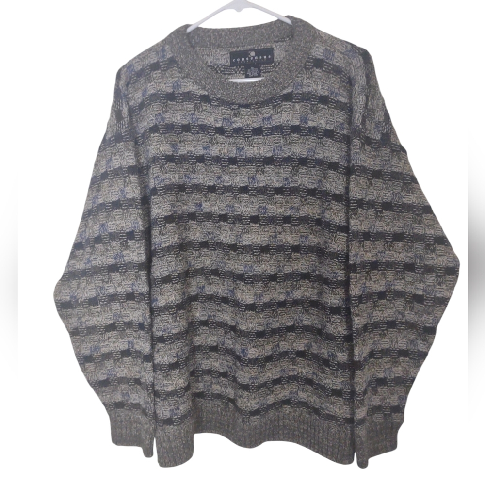 Consensus Sweater Men's Crew Made In The USA Sportswear Preppy Classic P…‎
